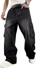 Men's and Women's Baggy Cargo Jeans - Wide Leg Y2K Skater Denim with Loose Fit for Everyday Streetwear - Small