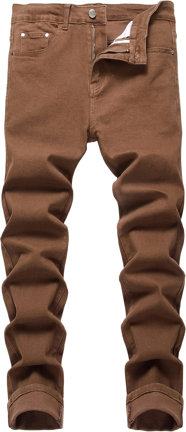 Men's Distressed Stretch Denim Jeans - Slim Ripped Skinny Fit with Flex Waist for Casual Weekend Wear - 34