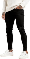 Men's Skinny Fit Jeans - Stretch Tapered Leg Denim in Eight Washes for Slim Everyday Styling - 28W x 28L