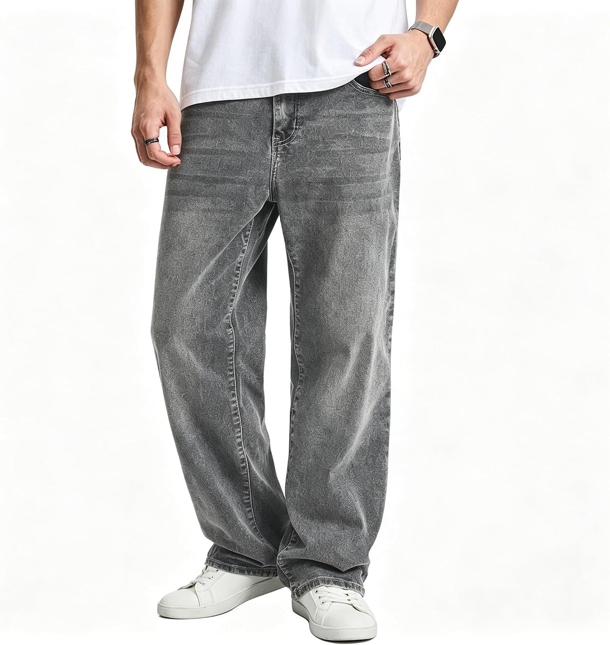 Men's Stretch Baggy Denim Pants