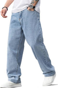 Men's Vintage Wash Baggy Jeans in Light Blue