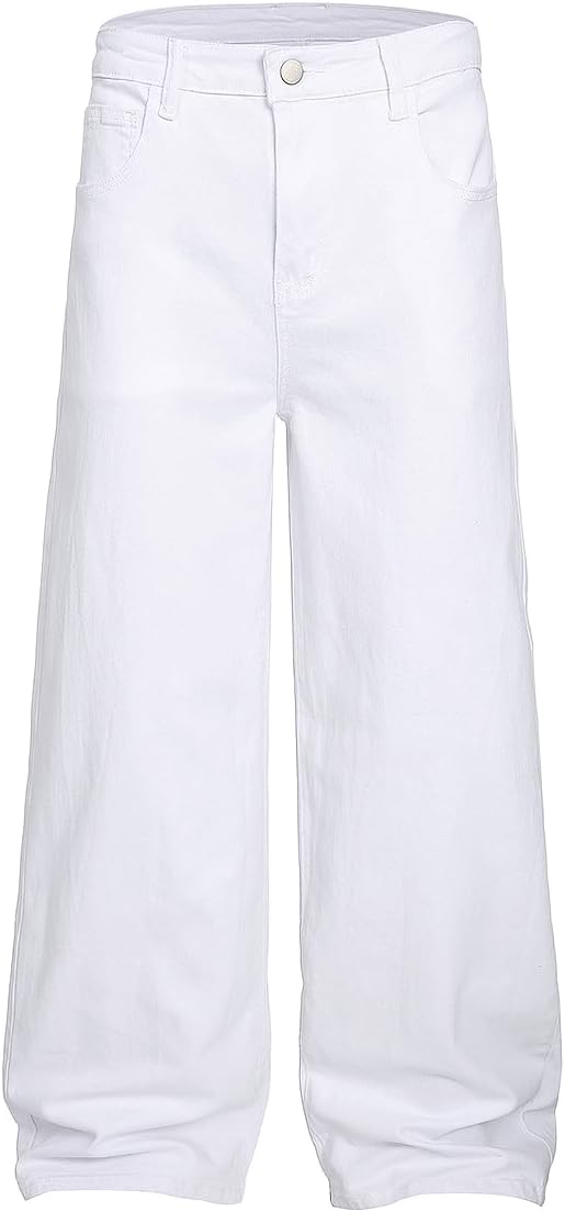 Men's Wide Leg Baggy Jeans in White