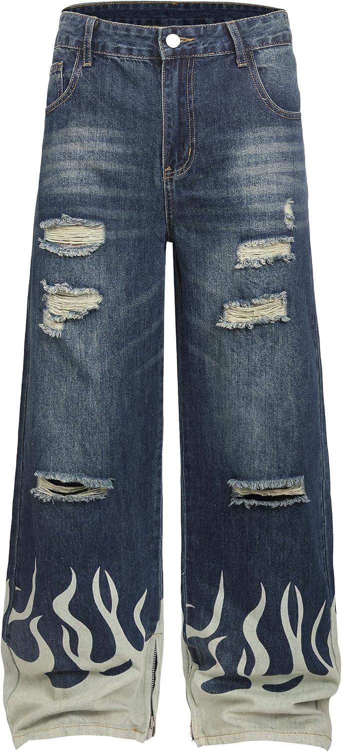 Men's Wide Leg Baggy Jeans
