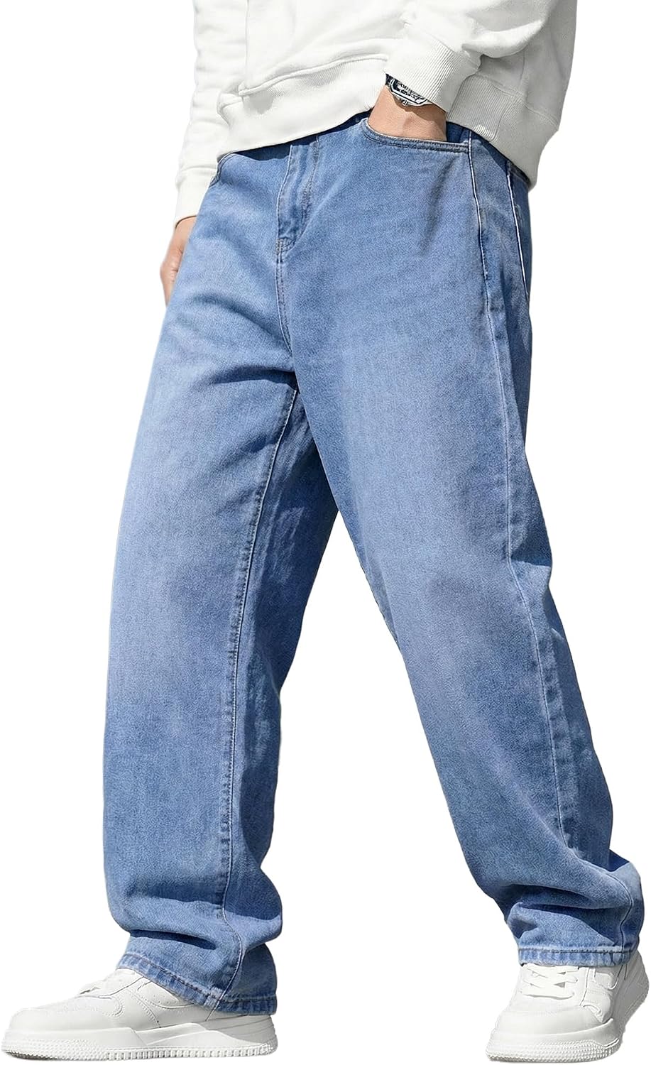 Men's Carpenter Baggy Jeans in Beau Blue