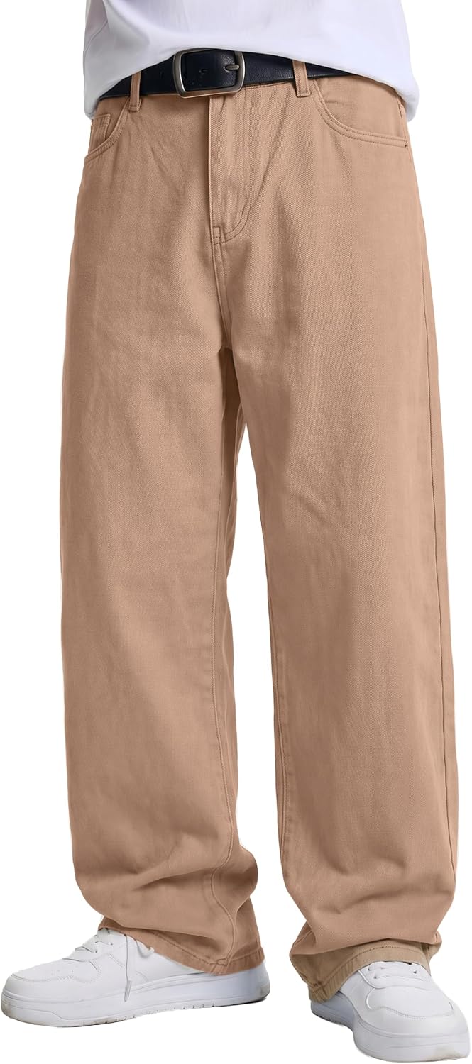 Men's Carpenter Baggy Jeans in Camel