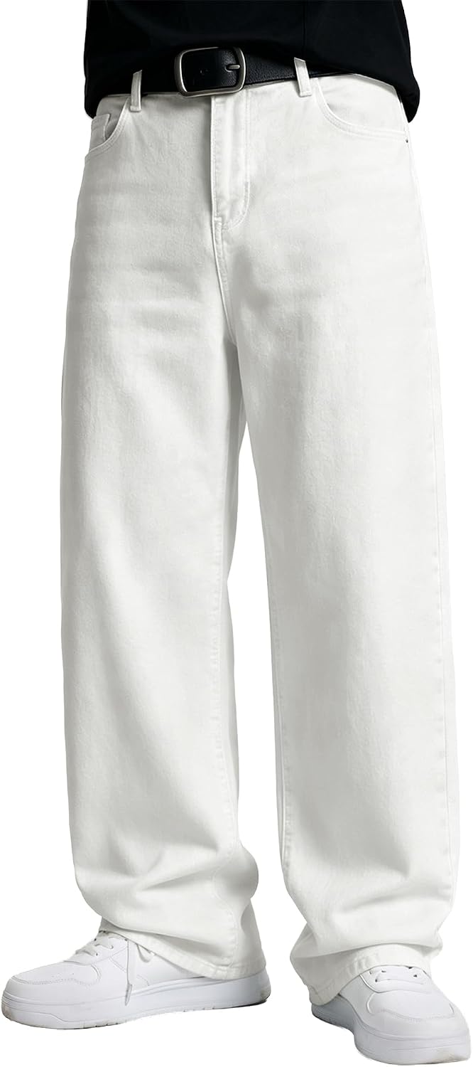 Men's Carpenter Baggy Jeans in White